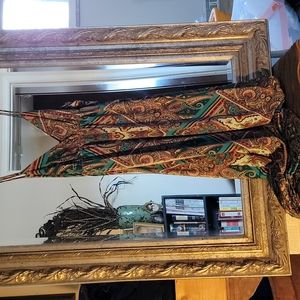 Long, paisley print, maxi, multi use dress, Spandex, size L.